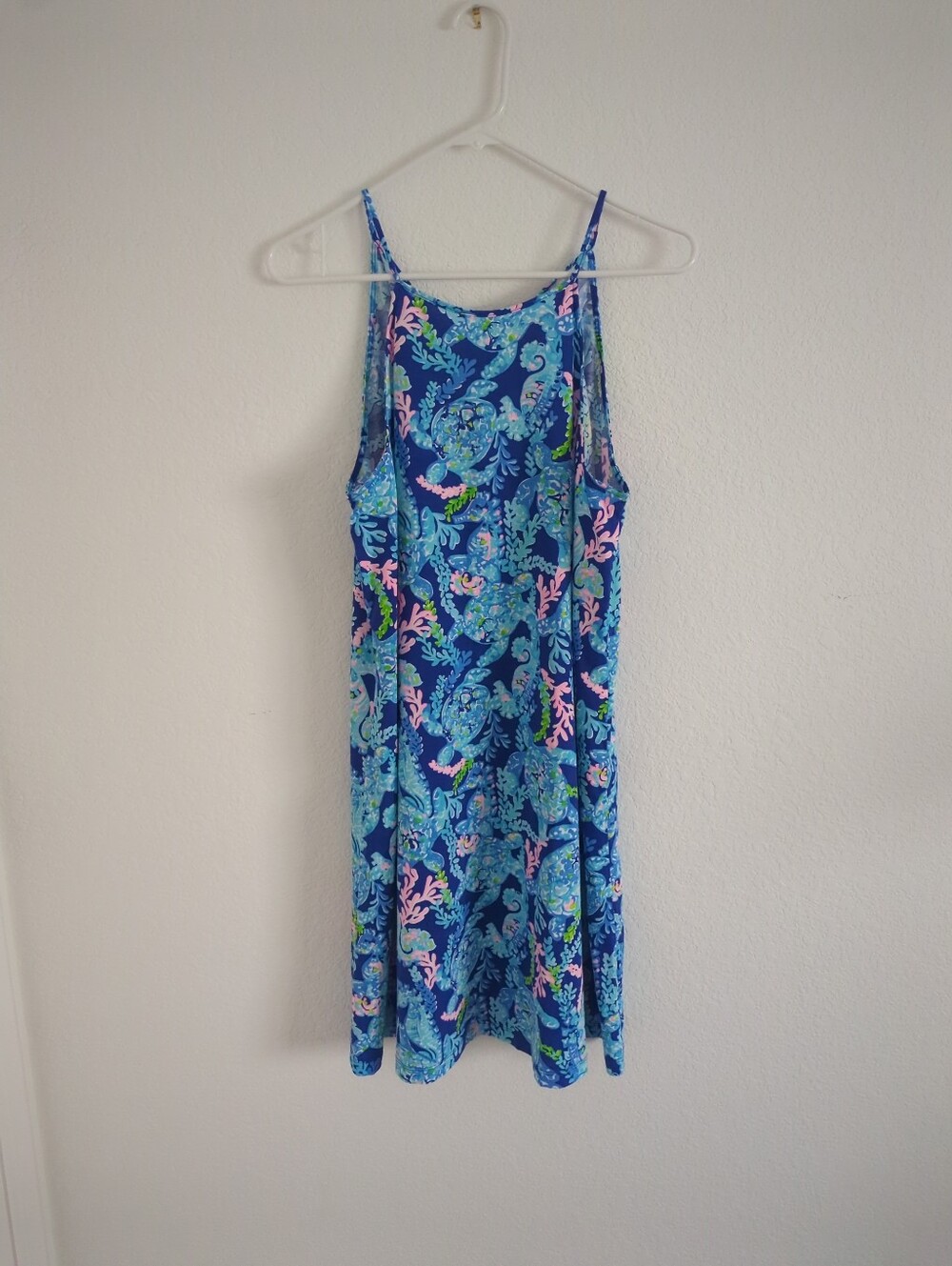Lilly Pulitzer Margot Swing Dress Medium Corsica Blue Turtle Villa Pima Cotton - Picture 2 of 9